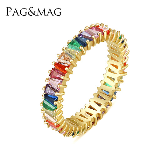Vintage Rainbow Sterling Silver Ring