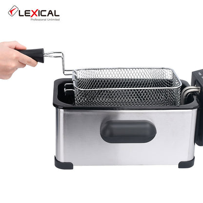 3L Electric Deep Fryer with Adjustable Temperature & Viewing Window  Perfect for French Fries, Chicken Wings & Fried Foods  Free Global Shipping