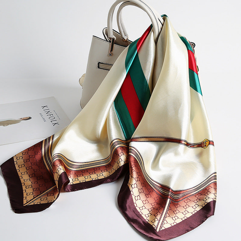 Special offer Hangzhou silk satin 90cm large square simulation silk scarf female wild scarf spring and autumn thin shawl sunscreen