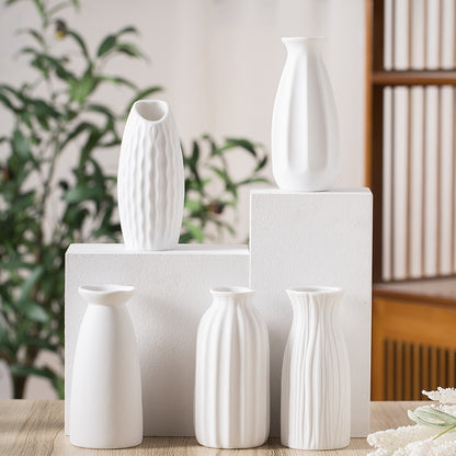 plain burnt matte white ceramic flower arrangement small vase creative simple living room home dried flower decoration ornaments