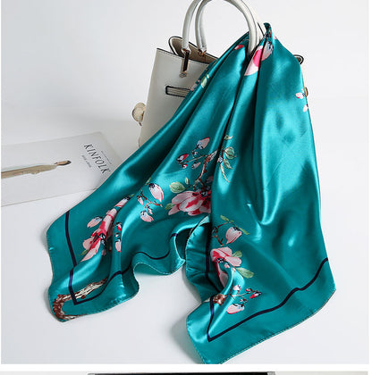 Special offer Hangzhou silk satin 90cm large square simulation silk scarf female wild scarf spring and autumn thin shawl sunscreen