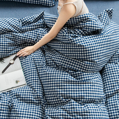 Special Japanese-style good product cotton washed cotton four-piece set single quilt cover long-staple cotton three-piece set pure cotton student dormitory