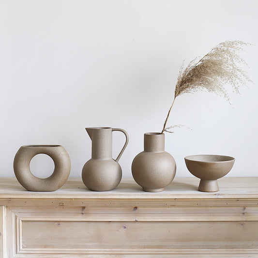 Simple plain ceramic vase, home decoration, living room, creative dining table, TV cabinet, B&B, dried flowers, flower arrangement