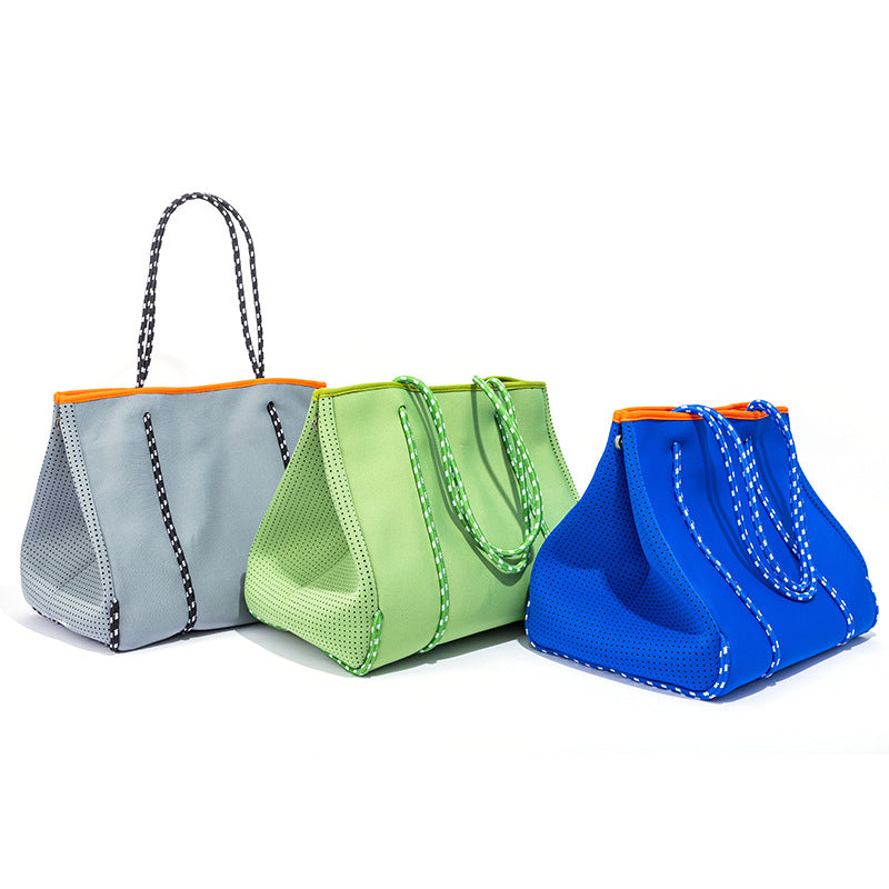 Self-supporting punching diving material beach bag mother bag manufacturer large capacity ladies beach bag