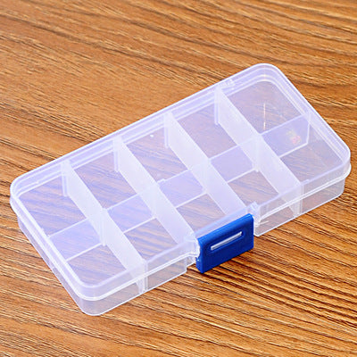 Multi-grid transparent medicine box storage box storage jewelry finishing box assembled 10 grids 15 grids 24 grids
