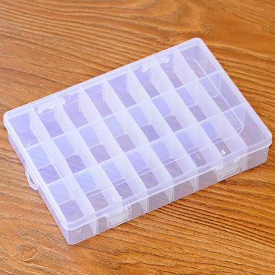 Multi-grid transparent medicine box storage box storage jewelry finishing box assembled 10 grids 15 grids 24 grids