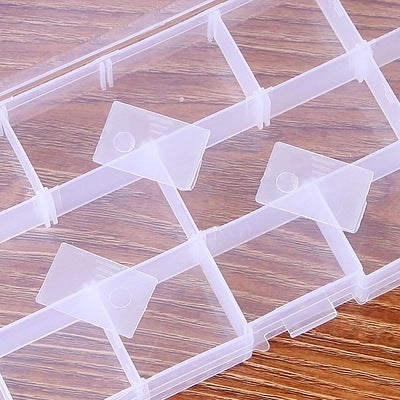 Multi-grid transparent medicine box storage box storage jewelry finishing box assembled 10 grids 15 grids 24 grids