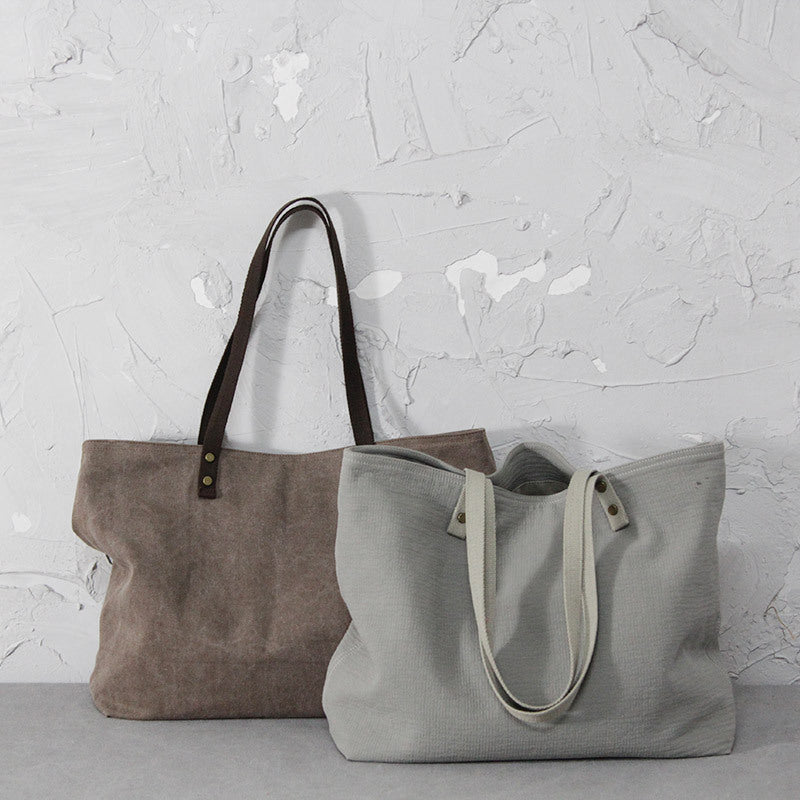 Canvas bag women's niche Japanese cloth bag one-shoulder handbag Korean version all-match large-capacity commuting cotton and linen tote bag