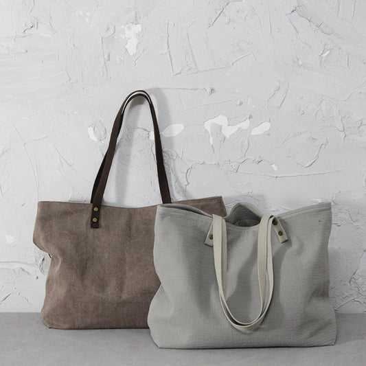Canvas bag women's niche Japanese cloth bag one-shoulder handbag Korean version all-match large-capacity commuting cotton and linen tote bag
