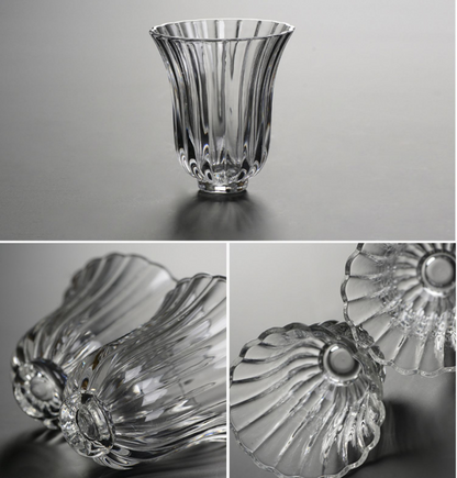 Pure handmade transparent glass tea cup