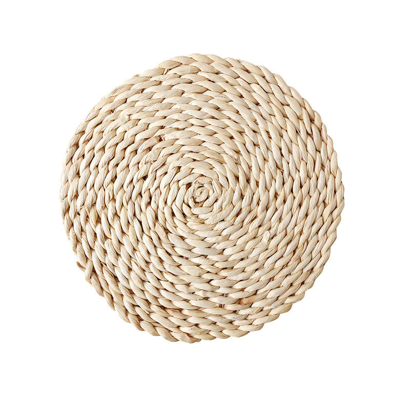Japanese-style home natural corn husk handmade straw woven tea mat table mat heat-resistant casserole mat plate cup placemat