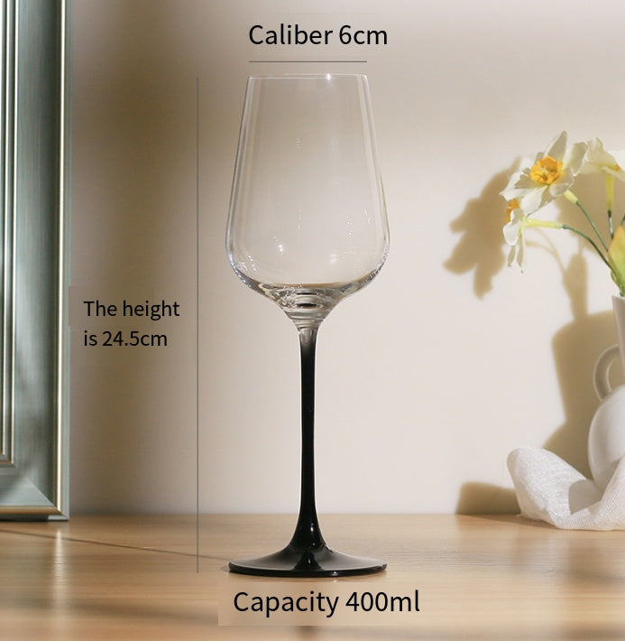 Rose Life Classic Black Red Cup Stem Goblet Red Wine Glass Slender Light Surplus Sound Pleasant