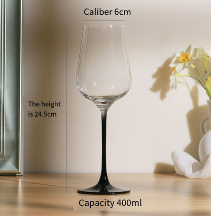 Rose Life Classic Black Red Cup Stem Goblet Red Wine Glass Slender Light Surplus Sound Pleasant