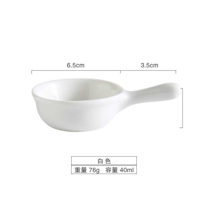 color glaze seasoning ceramic handle dish soy sauce vinegar dish creative mini with handle discretionary small dish Japanese tableware
