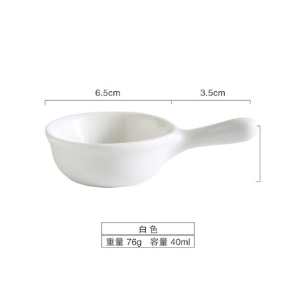 color glaze seasoning ceramic handle dish soy sauce vinegar dish creative mini with handle discretionary small dish Japanese tableware