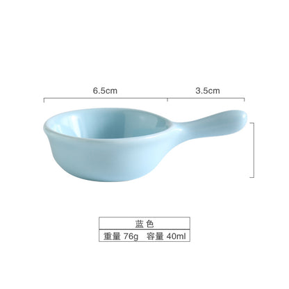 color glaze seasoning ceramic handle dish soy sauce vinegar dish creative mini with handle discretionary small dish Japanese tableware