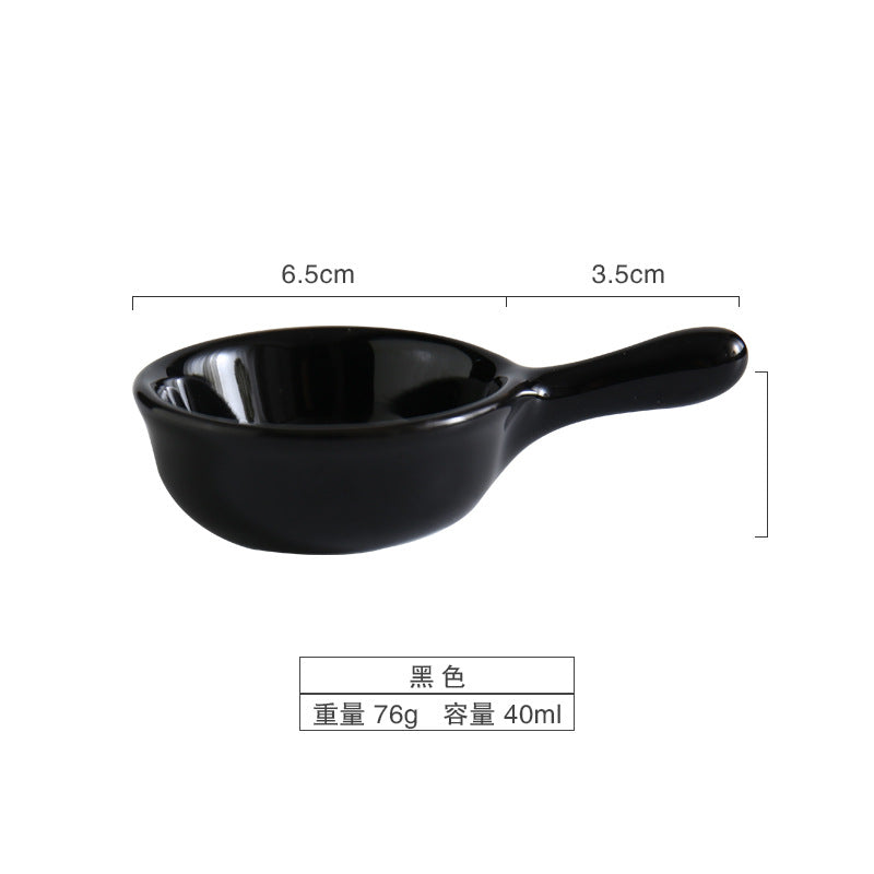 color glaze seasoning ceramic handle dish soy sauce vinegar dish creative mini with handle discretionary small dish Japanese tableware
