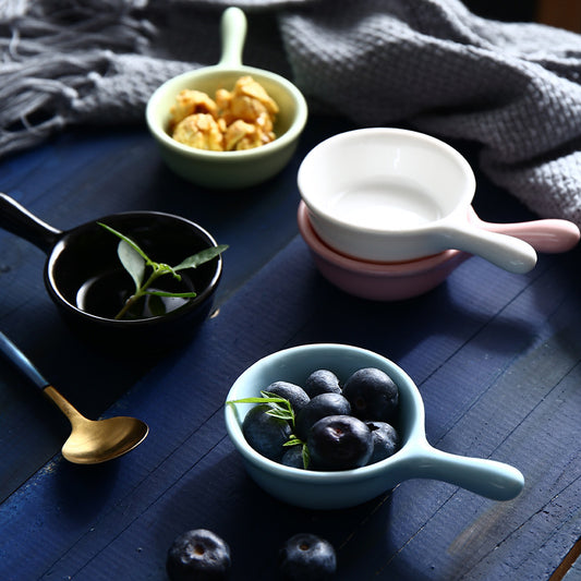 color glaze seasoning ceramic handle dish soy sauce vinegar dish creative mini with handle discretionary small dish Japanese tableware
