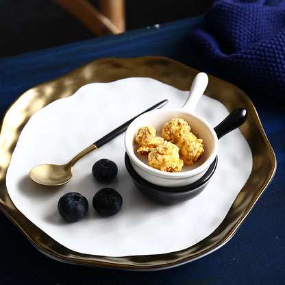 color glaze seasoning ceramic handle dish soy sauce vinegar dish creative mini with handle discretionary small dish Japanese tableware