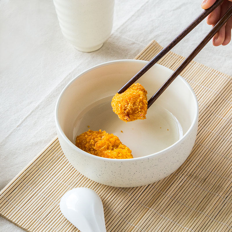 Yi Jia (IJARL) Japanese-style ceramic tableware small soup bowl rice bowl 6-inch noodle bowl home bowl salad bowl Nordic impression white