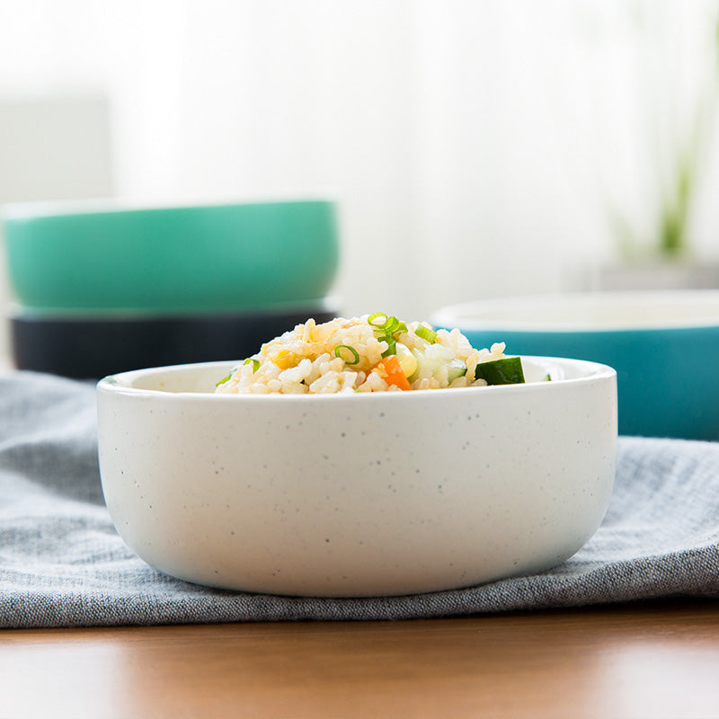 Yi Jia (IJARL) Japanese-style ceramic tableware small soup bowl rice bowl 6-inch noodle bowl home bowl salad bowl Nordic impression white