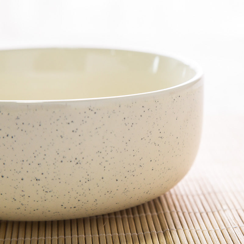 Yi Jia (IJARL) Japanese-style ceramic tableware small soup bowl rice bowl 6-inch noodle bowl home bowl salad bowl Nordic impression white