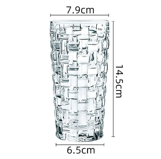 European Style Braided Shot Glass Large Cold Drink Crystal Glass