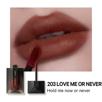 Perfect Diary Weightless Longwear Lip Stain Readme Lip Veil Sheer Matte Ultra Lightweight Lipstick 6 Shades Card-like Design 4g
