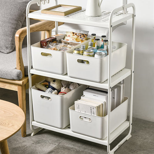 Visitor Storage Box Japanese Simple Desktop with Handle Storage Box Cosmetic Snack Storage Box Multifunctional Sundry Storage Box Underwear Storage Basket 15L Medium Size 4