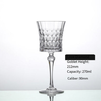 French original imported CDA luxury crystal glass fashion goblet Portuguese white wine glass diamond pattern red wine glass