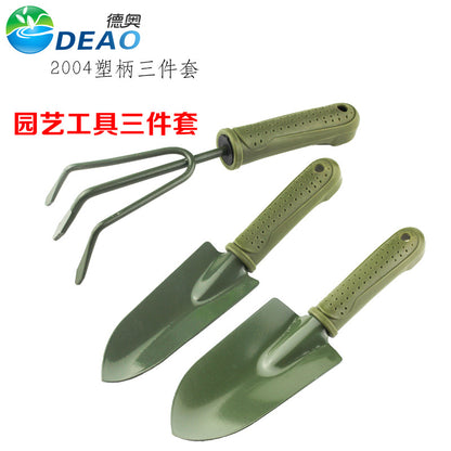Gardening hand tools, home garden shovels, shovels, hoes, rakes, flower planting, loosening soil, three-tooth rakes, spraying plastic iron three-claws