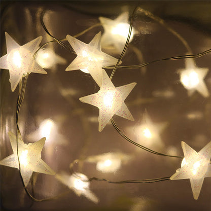 Ins Schneeflocke Stern Kupferdraht Lichterkette Outdoor Indoor Raumaufteilung Hochzeitsdekoration Lichter Festival romantische LED-Leuchten