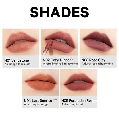 Perfect Diary Creamy Lip Clay Blurring Soft Matte Lipstick Creamy Clay-like Texture 5 Shades