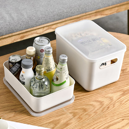Visitor Storage Box Japanese Simple Desktop with Handle Storage Box Cosmetic Snack Storage Box Multifunctional Sundry Storage Box Underwear Storage Basket 15L Medium Size 4