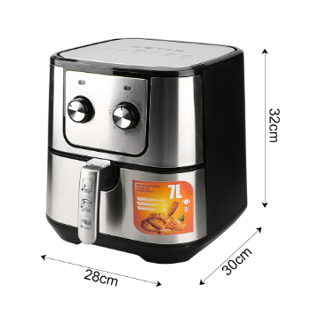 Fume-Free Smart Air Fryer 7L  Large Capacity Stainless Steel Electric Fryer for Healthy Oil-Free Cooking  Mechanical French Fries Machine  Free Global Shipping