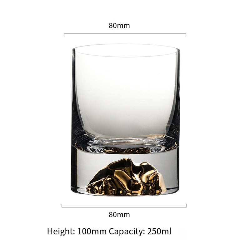 Whiskey glass wine glass creative ice mountain snow mountain cup Jinshan thick bottom bar special spirits glass foreign wine cup