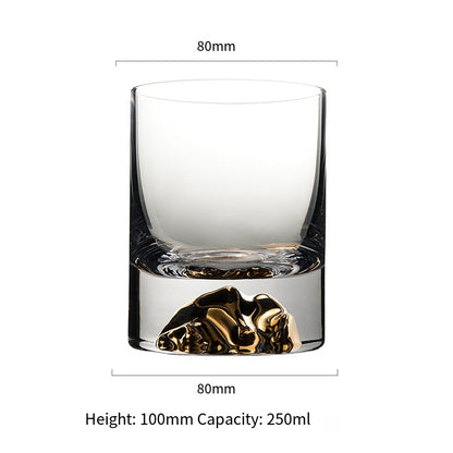 Whiskey glass wine glass creative ice mountain snow mountain cup Jinshan thick bottom bar special spirits glass foreign wine cup