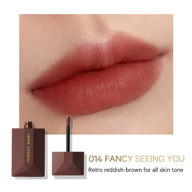 Perfect Diary Weightless Longwear Lip Stain Readme Lip Veil Sheer Matte Ultra Lightweight Lipstick 6 Shades Card-like Design 4g