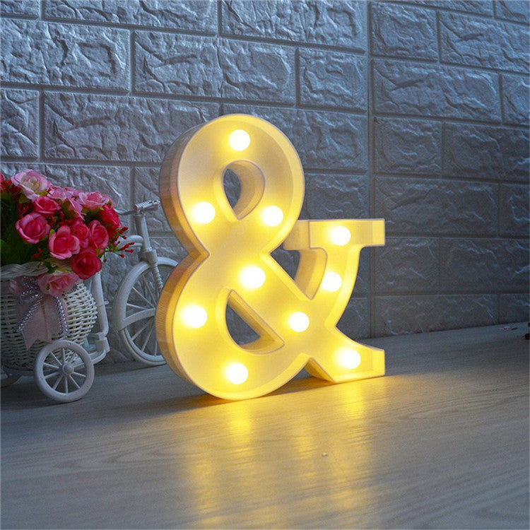 English letter lights, LED symbol modeling lights, wedding night lights, birthday proposals, white lights