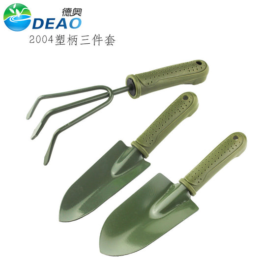 Gardening hand tools, home garden shovels, shovels, hoes, rakes, flower planting, loosening soil, three-tooth rakes, spraying plastic iron three-claws