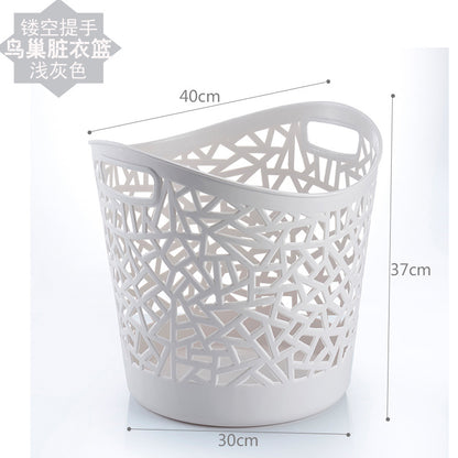 Hollow Bird's Nest Large Dirty Clothes Basket Laundry Basket Household Plastic Storage Basket Toy Storage Lou Bathroom Laundry Lou
