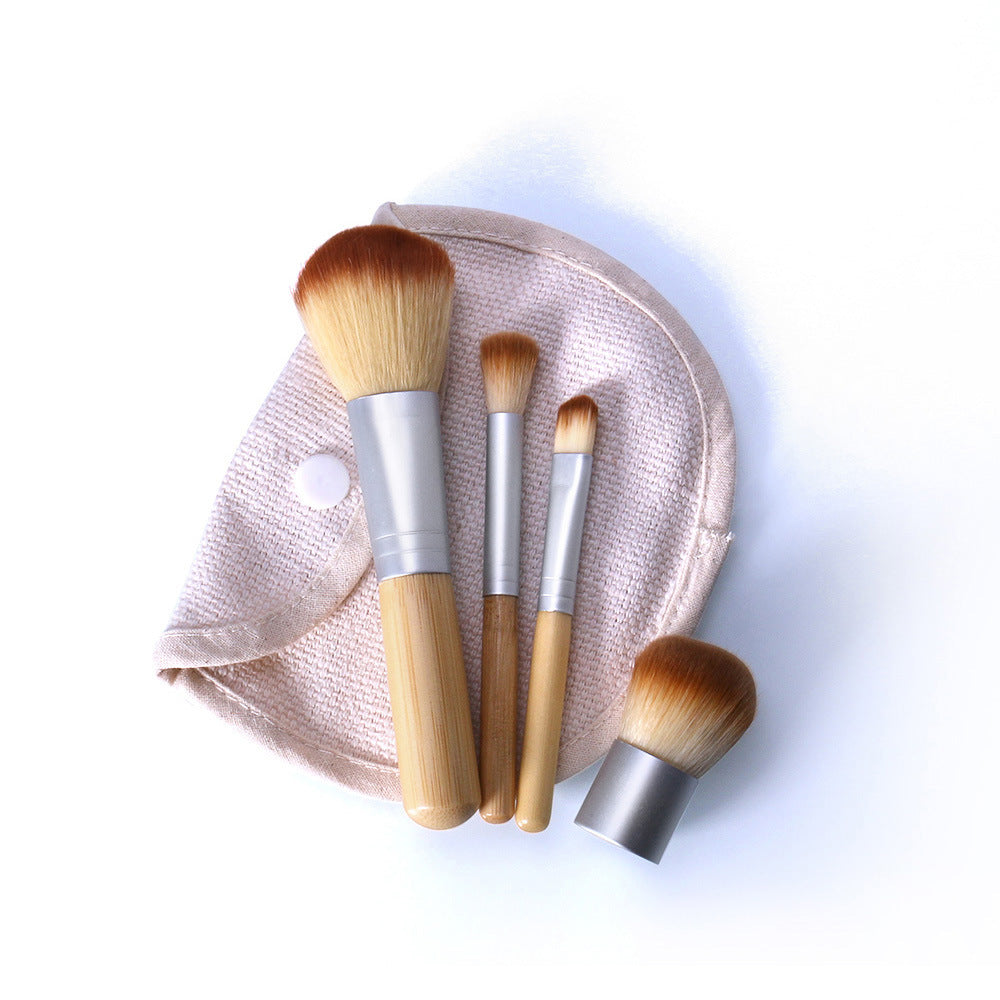 O.TWO.O 4pcs Makeup Makeup Set Brush Bamboo Handle Loose Powder Brush Eye Shadow Brush Even Powder Brush Beauty Tools