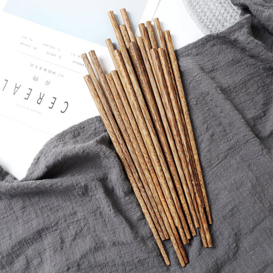 Japanese-style wooden tableware chicken wing wooden chopsticks household paint-free hot pot chopsticks kitchen public chopsticks 10 pairs wholesale