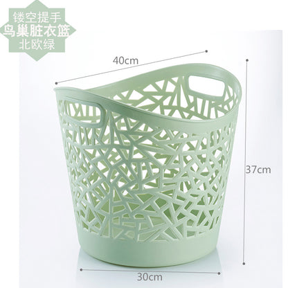 Hollow Bird's Nest Large Dirty Clothes Basket Laundry Basket Household Plastic Storage Basket Toy Storage Lou Bathroom Laundry Lou
