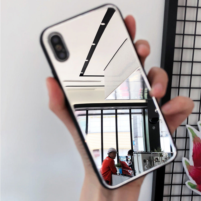 Net red with the same mirror phone case for iPhone xs Apple 8 anti-fall female tide 13 pro mirror glass case