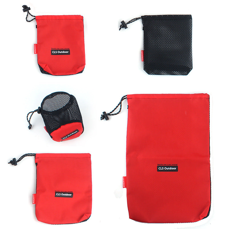 Travel storage bag set camping accessories sorting package 5 piece set travel storage bag makeup wash net bag