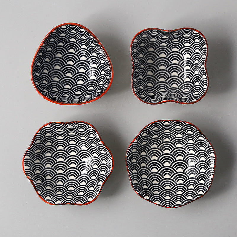 Japanese-style Japanese-style sauce and vinegar-flavored dish household underglaze color hotel restaurant dim sum dipping sauce seasoning side dish peanut dish