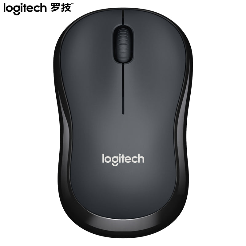 Logitech (Logitech) M220 light sound mouse wireless mouse office mouse symmetrical mouse with wireless micro receiver gray black