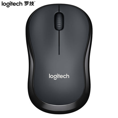 Logitech (Logitech) M220 light sound mouse wireless mouse office mouse symmetrical mouse with wireless micro receiver gray black