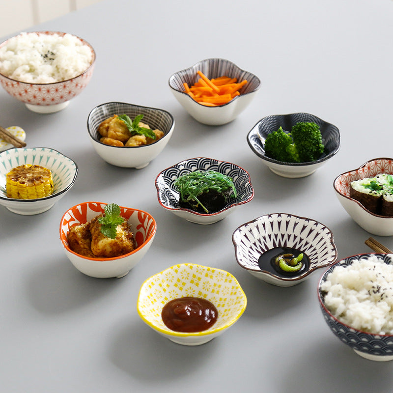 Japanese-style Japanese-style sauce and vinegar-flavored dish household underglaze color hotel restaurant dim sum dipping sauce seasoning side dish peanut dish